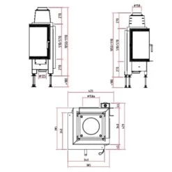 Kamineinsatz SCHMID Ekko 34(34) S Drehtür 7 KW -Brunner Geschaft 3434 1600x1600