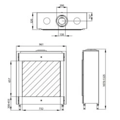 Gaskamin Leda CARISMO 73H F -Brunner Geschaft CARISMO 73H F techn 1600x1600