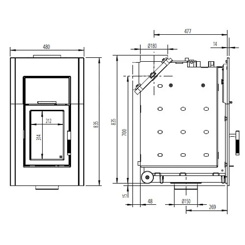 Heizeinsatz Leda Diamant H100 W 12,5 KW Wasserführend 6 Heizeinsatz Leda Diamant H100 W 12,5 KW Wasserführend – Bild 4