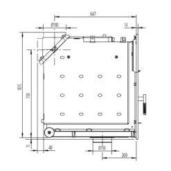 Heizeinsatz Leda Diamant H300 W 19 KW Wasserführend -Brunner Geschaft DIAMANT H200 W H300 W techn 1600x1600