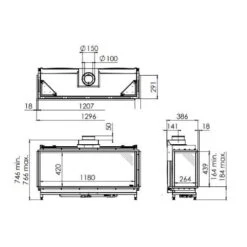 Gaskamin DRU Global 120 BF Corner RCE -Brunner Geschaft DRU Global 120 Corner L Tech 1600x1600