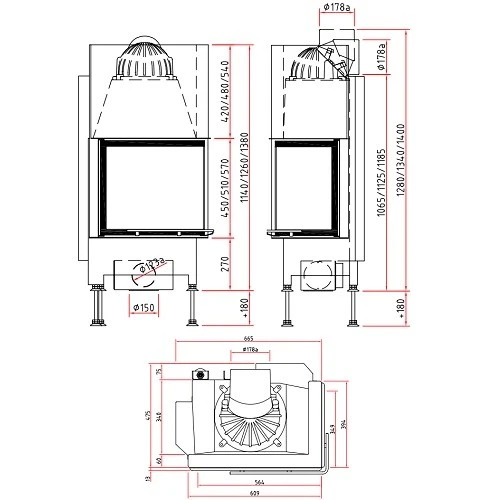 Kamineinsatz SCHMID Ekko R 55(34) H Schiebetür 5 KW 5 Kamineinsatz SCHMID Ekko R 55(34) H Schiebetür 5 KW – Bild 3