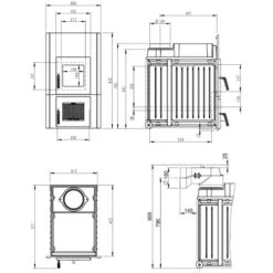 Heizeinsatz Leda Rubin K19 11 KW -Brunner Geschaft Heizeinsatz Leda Rubin K19 Technische Zeichnungen 1600x1600