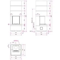 Kaminbausatz Camina S12 Hoch 4 KW Speicheranlage -Brunner Geschaft Kaminbausatz Camina S12 Hoch Masszeichnung 1600x1600
