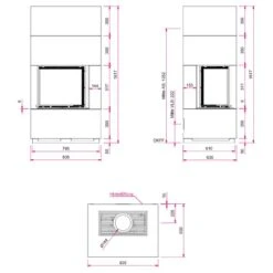 Kaminbausatz Camina S17 5 KW Speicheranlage -Brunner Geschaft Kaminbausatz Camina S17 Masszeichnung 1600x1600