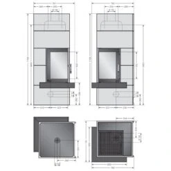 Kaminbausatz Oranier Club (W+) 7 KW -Brunner Geschaft Kaminbausatz Oranier Club W Masszeichnungen 1600x1600