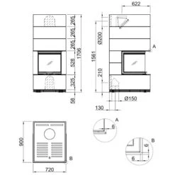 Kaminbausatz SPARTHERM SIM Arte U-50h 9,3 KW Schiebetür 7 Kaminbausatz SPARTHERM SIM Arte U-50h 9,3 KW Schiebetür -Brunner Geschaft Kaminbausatz Spartherm SIM Arte U 50h 1 3 Technische Zeichnung 1600x1600