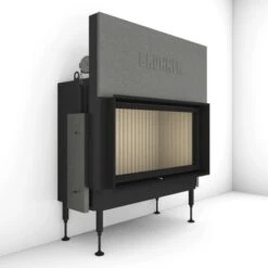 Kamineinsatz Brunner BKH 5.0 Flach 50-98 Schiebetür 11 KW -Brunner Geschaft Kamineinsatz Brunner BKH 5 0 Flach 50 98 ST Blendrahmen und Gusskuppel Left 1600x1600