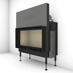 Kamineinsatz Brunner BKH 5.0 Flach 50-98 Schiebetür 11 KW -Brunner Geschaft Kamineinsatz Brunner BKH 5 0 Flach 50 98 ST Blendrahmen und Gusskuppel Right 1600x1600