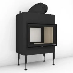 Kamineinsatz Brunner BKH 5.0 Tunnel 42-66 Drehtür/Drehtür 9 KW -Brunner Geschaft Kamineinsatz Brunner BKH 5 0 Tunnel 42 66 DT DT mit Anbaukante und Gusskuppel Left 1600x1600