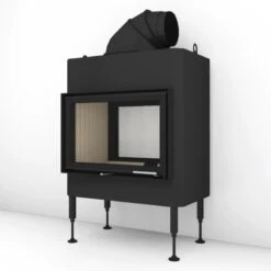 Kamineinsatz Brunner BKH 5.0 Tunnel 42-66 Drehtür/Drehtür 9 KW -Brunner Geschaft Kamineinsatz Brunner BKH 5 0 Tunnel 42 66 DT DT mit Anbaukante und Gusskuppel Right 1600x1600