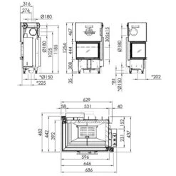 Kamineinsatz Spartherm Varia 2L-62h RLU 6,9 KW 7 Kamineinsatz Spartherm Varia 2L-62h RLU 6,9 KW -Brunner Geschaft Kamineinsatz Spartherm Varia 2L 62h technische zeichnung 1600x1600