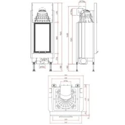 Kamineinsatz SCHMID Lina 4580 H Schiebetür 7 KW -Brunner Geschaft Lina 4580 h 1600x1600