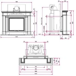 Kaminbausatz Camina N13 9 KW Naturstein-Anlage -Brunner Geschaft N13 tehnical 1600x1600