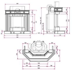 Kaminbausatz Camina N14 9 KW Naturstein-Anlage -Brunner Geschaft N14 tehnical 1600x1600