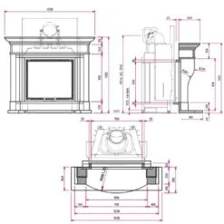 Kaminbausatz Camina N16 9 KW Naturstein-Anlage -Brunner Geschaft N16 tehnical 1600x1600