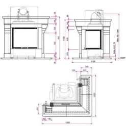 Kaminbausatz Camina N17 9 KW Naturstein-Anlage -Brunner Geschaft N17 tehnical 1600x1600