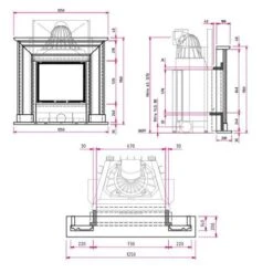 Kaminbausatz Camina N30 9 KW Naturstein-Anlage -Brunner Geschaft N30 tehnical 1600x1600