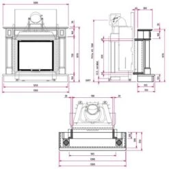 Kaminbausatz Camina N32 9 KW Naturstein-Anlage -Brunner Geschaft N32 tehnical 1600x1600