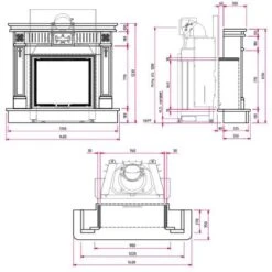 Kaminbausatz Camina N33 9 KW Naturstein-Anlage -Brunner Geschaft N33 tehnical 1600x1600