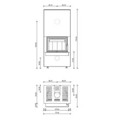 Kaminbausatz Neocube F14 4,8 KW -Brunner Geschaft Neocube F14 Tehnical 1600x1600