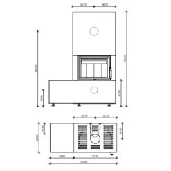 Kaminbausatz Neocube F13 4,8 KW -Brunner Geschaft Neocube f13 Masszeichnungen 1600x1600