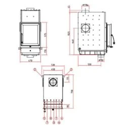 Heizeinsatz Olsberg Profi W 12 | 14,9 KW -Brunner Geschaft PROFI W 12 Front Profi Plus tehnical 1600x1600