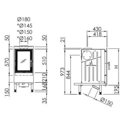 Heizeinsatz Spartherm Renova B-Air Für Frontblende 8,8 KW -Brunner Geschaft Renova B Air techn blende 1600x1600