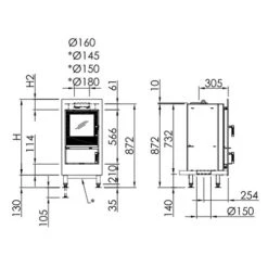 Heizeinsatz Spartherm Renova Cs-42 | 6,5 KW -Brunner Geschaft Renova Cs 42 techn 1600x1600