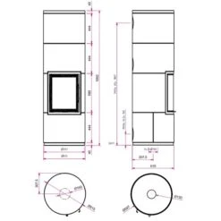 Kaminbausatz Camina S21 GO-Line 2,2 KW Speicheranlage -Brunner Geschaft S21 GO Line mit Deckenanschluss 1600x1600