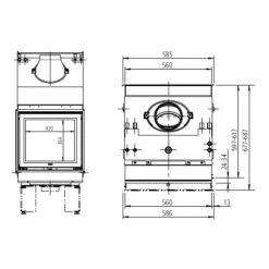 Kamineinsatz Leda Sera W DS 10/13 KW Wasserführend -Brunner Geschaft SERA 55 W DS oben 1600x1600