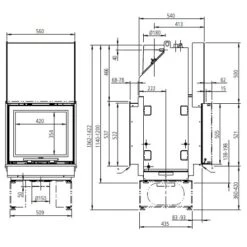 Kamineinsatz Leda Sera W DS 10/13 KW Wasserführend -Brunner Geschaft SERA 55 W DS 1600x1600