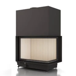 Kamineinsatz Brunner Eckkamin 57/82/48 Schiebetür Links/rechts 12 KW