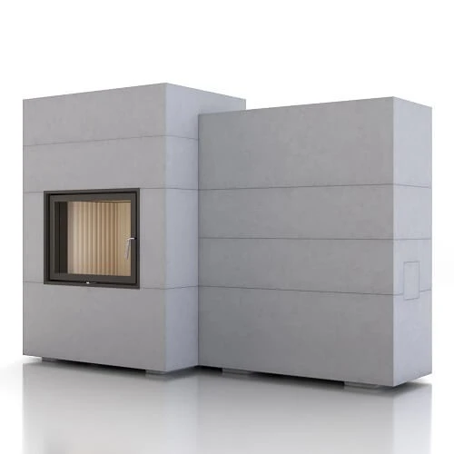 Kaminbausatz Brunner BSG 01 Niedrig Mit MSS Set Nebenstehend Drehtür 2,8 KW -Brunner Geschaft SET211476