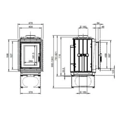 Heizeinsatz Leda Turma H75 6 KW -Brunner Geschaft TURMA H75 techn 1600x1600