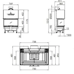 Kamineinsatz Spartherm Varia AS-3RLh 8,4 KW Schiebetür -Brunner Geschaft Varia AS 3RLh techn 1600x1600